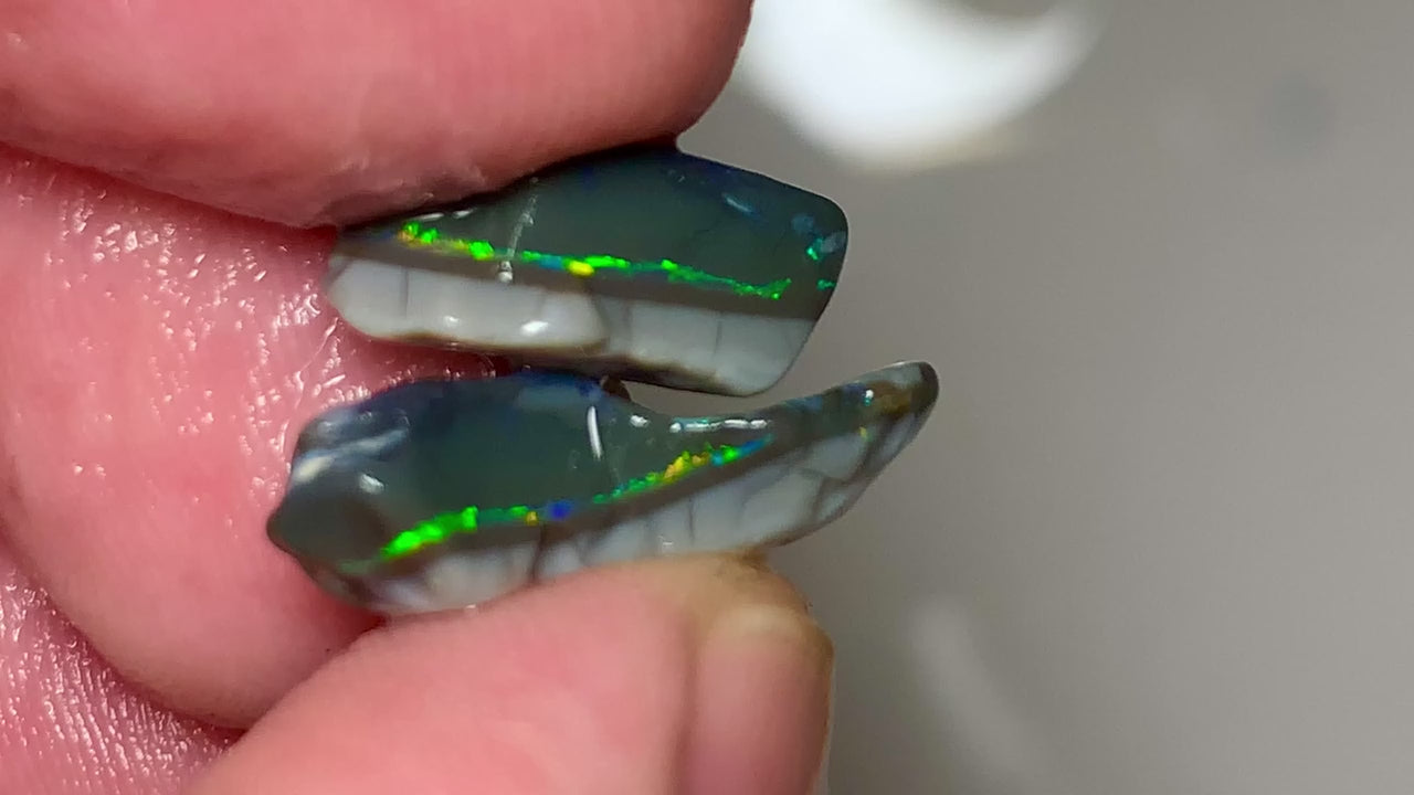 Mulga Black Opal with Bright Green bars